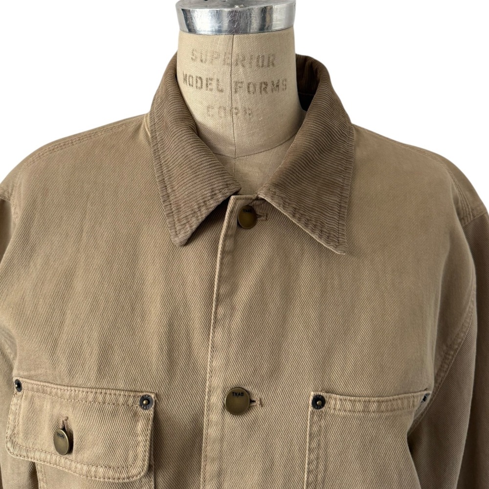 TNA Aritzia Chore Jacket Cotton Twill Utility Barnett Corduroy Collar Medium - Picture 2 of 10